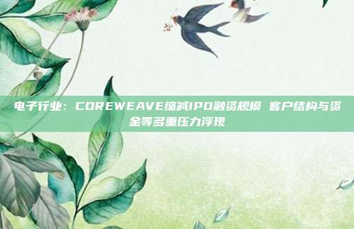 电子行业:COREWEAVE缩减IPO融资规模 客户结构与资金等多重压力浮现