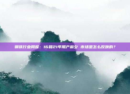 钢铁行业周报:16和21年限产前夕 市场是怎么反映的?