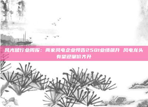 风光储行业周报:两家风电企业预告25Q1业绩飙升 风电龙头有望迎量价齐升