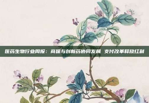 医药生物行业周报:商保与创新药协同发展 支付改革释放红利