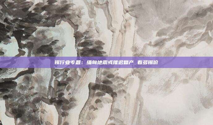 锡行业专题:缅甸地震或推迟复产 看多锡价