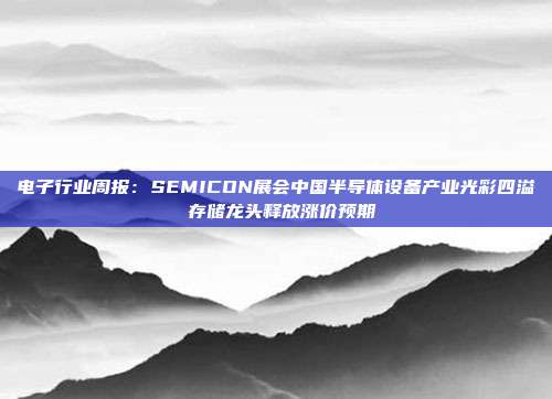 电子行业周报:SEMICON展会中国半导体设备产业光彩四溢 存储龙头释放涨价预期