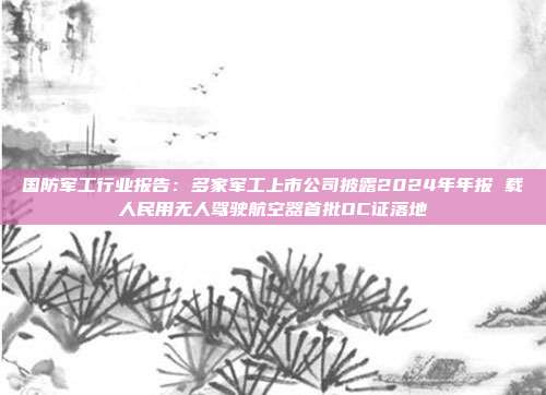 国防军工行业报告:多家军工上市公司披露2024年年报 载人民用无人驾驶航空器首批OC证落地