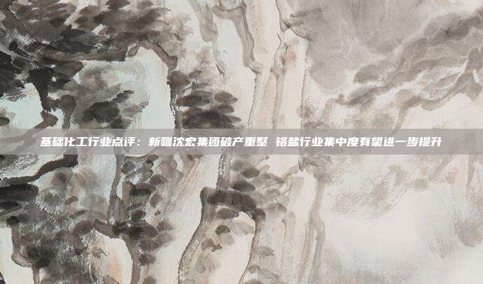 基础化工行业点评:新疆沈宏集团破产重整 铬盐行业集中度有望进一步提升