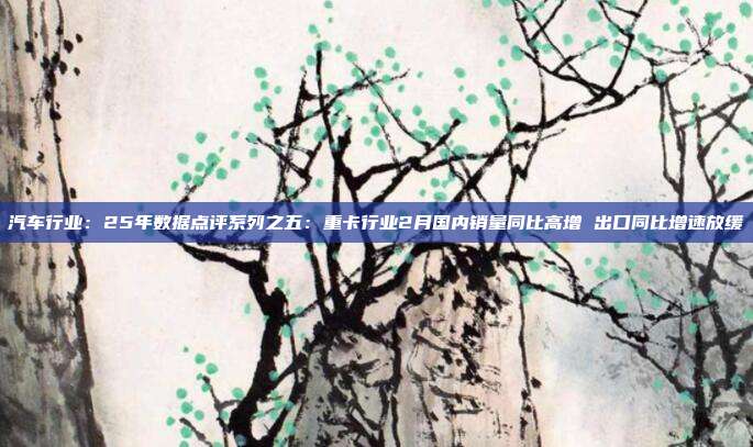 汽车行业:25年数据点评系列之五:重卡行业2月国内销量同比高增 出口同比增速放缓