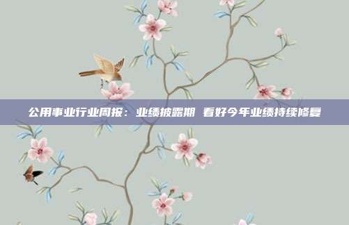 公用事业行业周报:业绩披露期 看好今年业绩持续修复