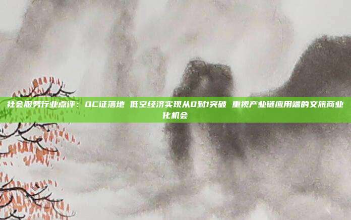 社会服务行业点评:OC证落地 低空经济实现从0到1突破 重视产业链应用端的文旅商业化机会