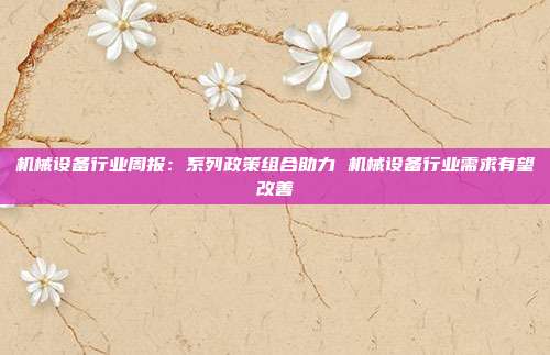 机械设备行业周报:系列政策组合助力 机械设备行业需求有望改善