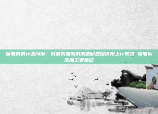 锂电材料行业周报:磷酸铁锂需求增量明显但价格上行较难 锂电铜箔加工费走弱