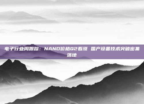 电子行业周跟踪:NAND价格Q2看涨 国产设备技术突破密集落地