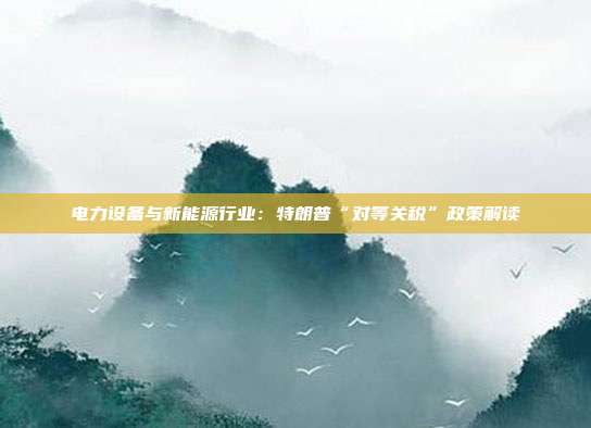 电力设备与新能源行业:特朗普“对等关税”政策解读