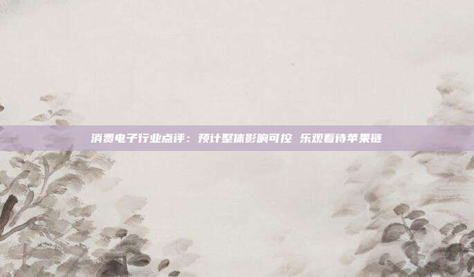 消费电子行业点评:预计整体影响可控 乐观看待苹果链