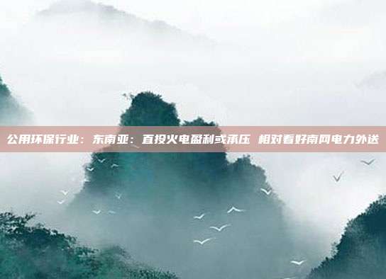 公用环保行业:东南亚:直投火电盈利或承压 相对看好南网电力外送