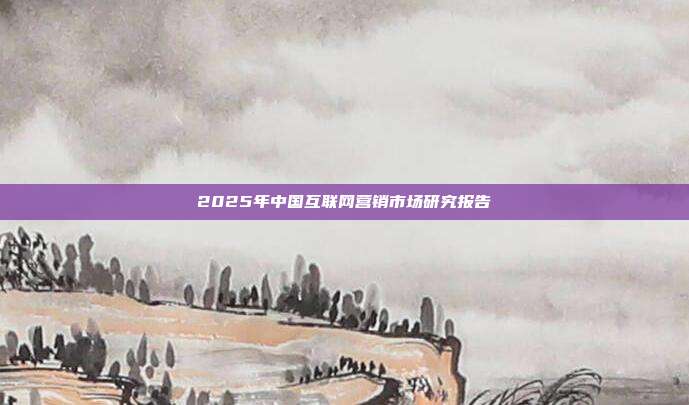 2025年中国互联网营销市场研究报告