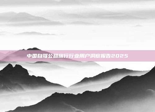 中国自驾公路旅行行业用户洞察报告2025