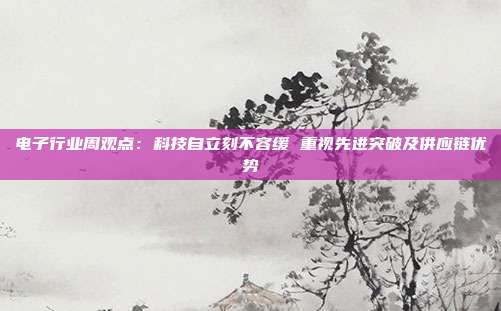 电子行业周观点:科技自立刻不容缓 重视先进突破及供应链优势