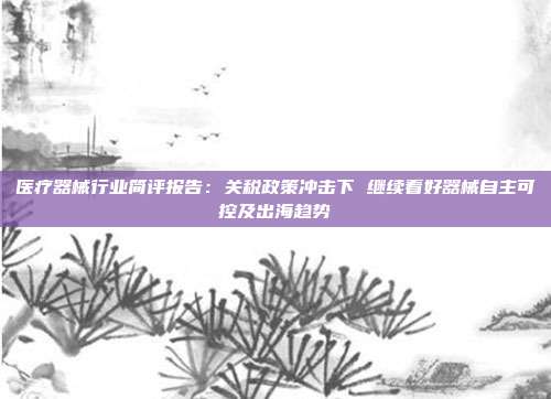医疗器械行业简评报告:关税政策冲击下 继续看好器械自主可控及出海趋势