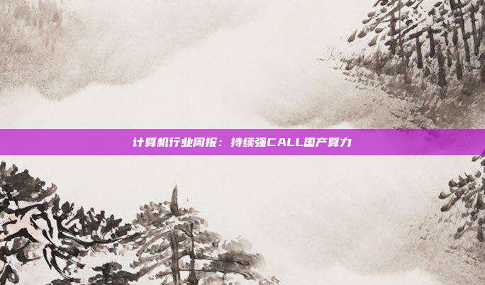计算机行业周报:持续强CALL国产算力