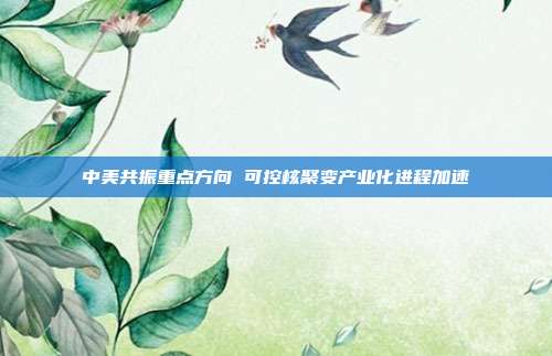 中美共振重点方向 可控核聚变产业化进程加速