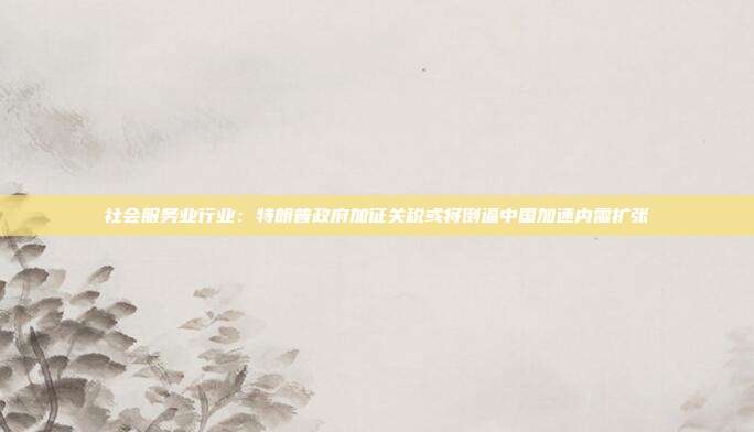 社会服务业行业:特朗普政府加征关税或将倒逼中国加速内需扩张