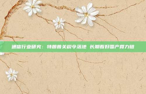 通信行业研究:特朗普关税令落地 长期看好国产算力链