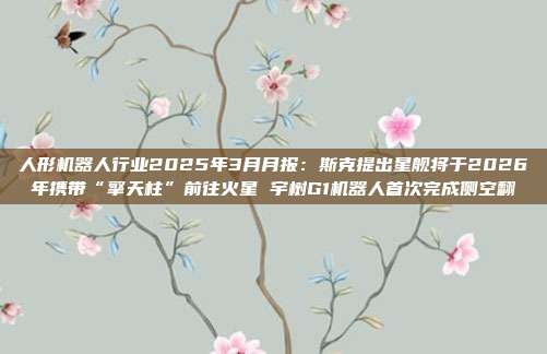 人形机器人行业2025年3月月报:斯克提出星舰将于2026年携带“擎天柱”前往火星 宇树G1机器人首次完成侧空翻