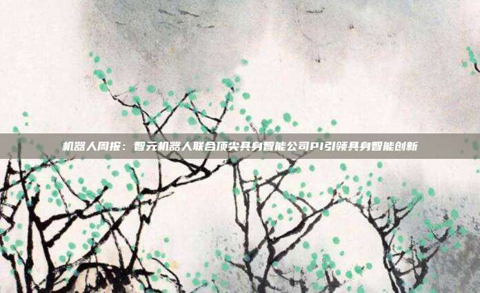 机器人周报:智元机器人联合顶尖具身智能公司PI引领具身智能创新