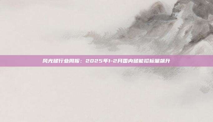 风光储行业周报:2025年1-2月国内储能招标量飙升