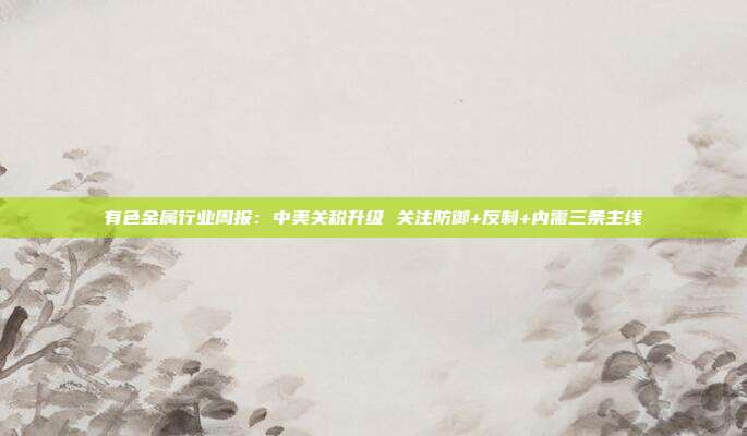 有色金属行业周报:中美关税升级 关注防御+反制+内需三条主线