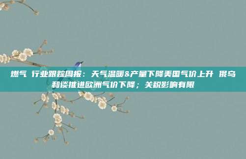 燃气Ⅱ行业跟踪周报:天气温暖&产量下降美国气价上升 俄乌和谈推进欧洲气价下降;关税影响有限