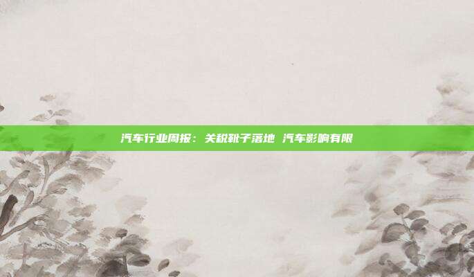 汽车行业周报:关税靴子落地 汽车影响有限