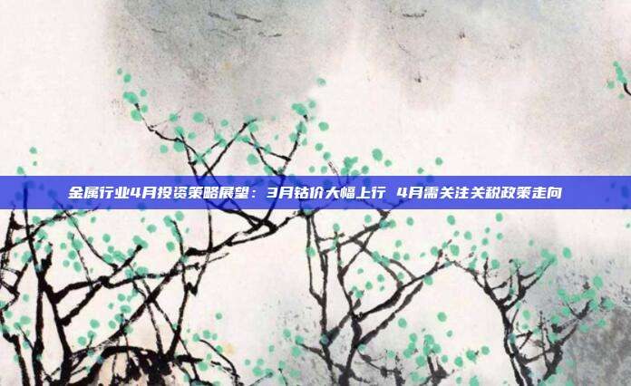 金属行业4月投资策略展望:3月钴价大幅上行 4月需关注关税政策走向
