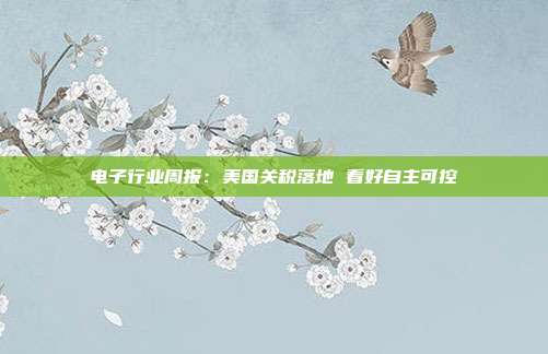 电子行业周报:美国关税落地 看好自主可控