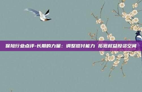 保险行业点评-长期的力量:调整偿付能力 拓宽权益投资空间