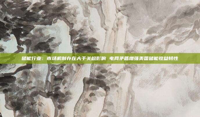 储能行业:市场机制存在大于关税影响 电网矛盾增强美国储能收益韧性
