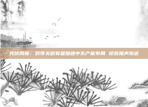 光伏周报:对等关税有望加速中东产能布局 抢装尾声渐近