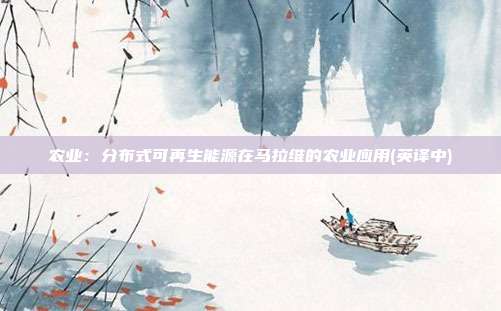 农业：分布式可再生能源在马拉维的农业应用(英译中)