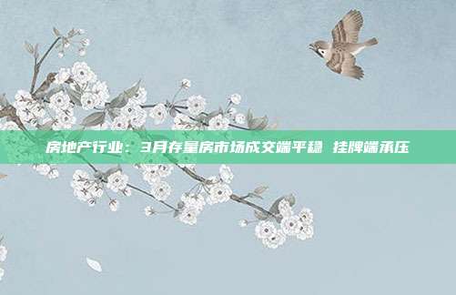 房地产行业:3月存量房市场成交端平稳 挂牌端承压