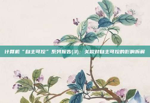 计算机“自主可控”系列报告(3):关税对自主可控的影响拆解