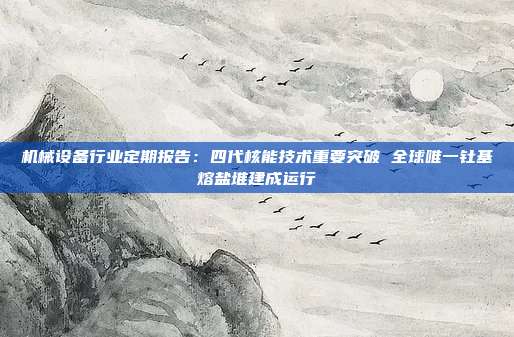 机械设备行业定期报告:四代核能技术重要突破 全球唯一钍基熔盐堆建成运行
