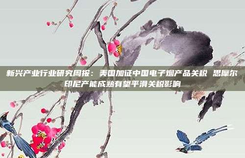 新兴产业行业研究周报:美国加征中国电子烟产品关税 思摩尔印尼产能成熟有望平滑关税影响