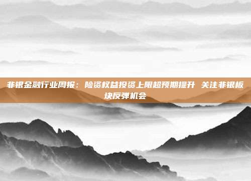 非银金融行业周报:险资权益投资上限超预期提升 关注非银板块反弹机会