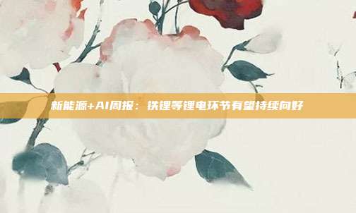 新能源+AI周报:铁锂等锂电环节有望持续向好