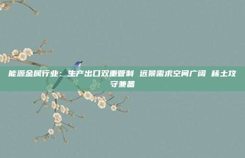 能源金属行业:生产出口双重管制 远景需求空间广阔 稀土攻守兼备