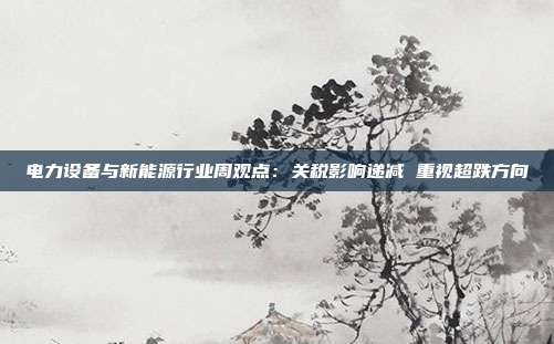 电力设备与新能源行业周观点:关税影响递减 重视超跌方向