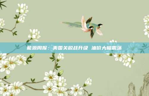 能源周报:美国关税战升级 油价大幅震荡