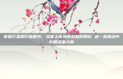 非银行金融行业研究：多家上市券商拟回购股份 进一步推动中长期资金入市