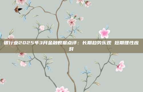 银行业2025年3月金融数据点评:长期趋势乐观 短期理性应对