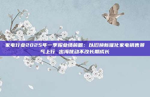 家电行业2025年一季报业绩前瞻:以旧换新催化家电销售景气上行 出海扰动不改长期成长