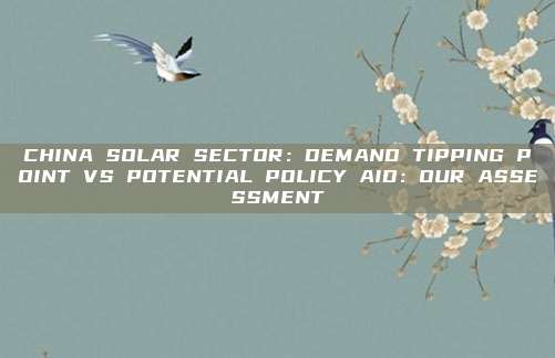 CHINA SOLAR SECTOR:DEMAND TIPPING POINT VS POTENTIAL POLICY AID:OUR ASSESSMENT